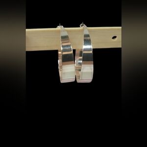 Gold and silver hoop earrings